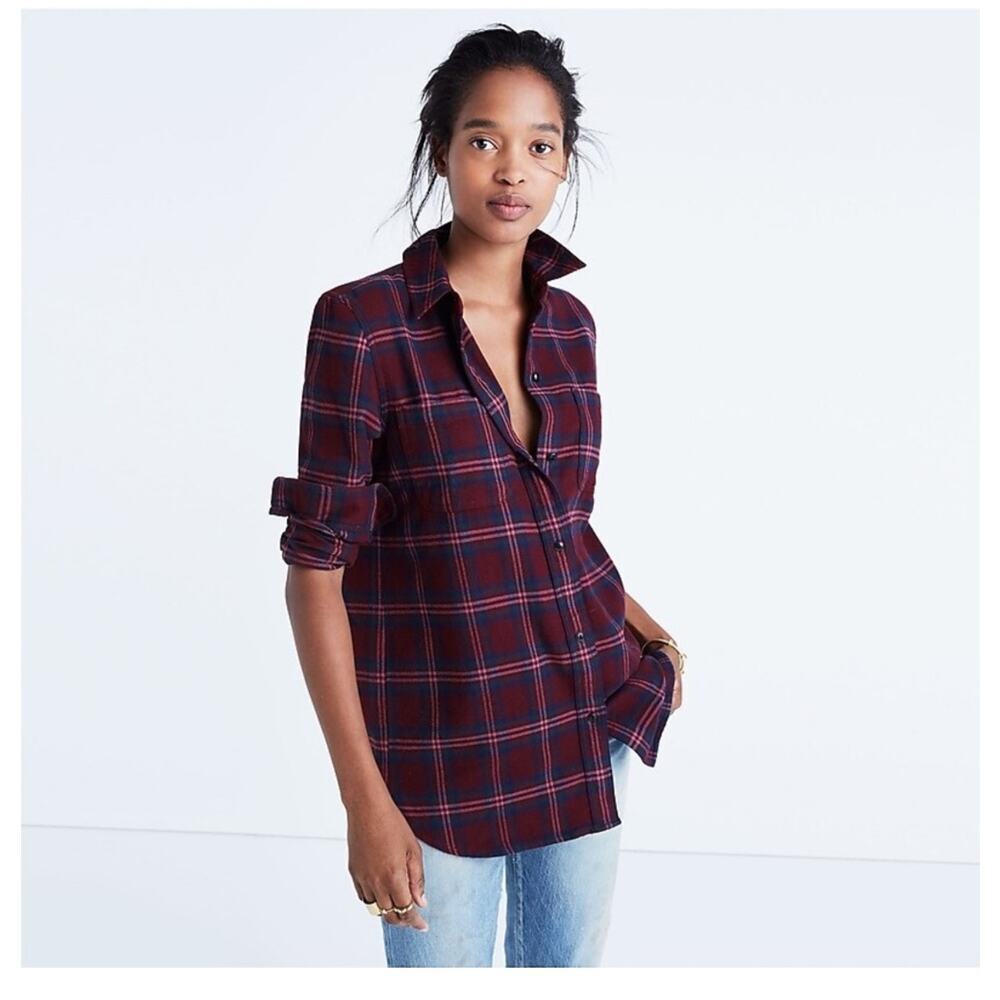 Madewell Flannel Classic Ex-Boyfriend Shirt in Jensen Plaid  Womens size medium